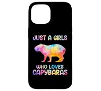 Watercolor Colorful Capybara Just a girl who loves Capybaras Carcasa para iPhone 15