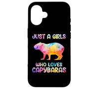 Watercolor Colorful Capybara Just a girl who loves Capybaras Carcasa para iPhone 16