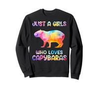 Watercolor Colorful Capybara Just a girl who loves Capybaras Sudadera