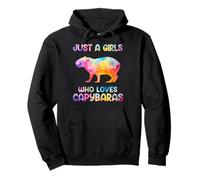 Watercolor Colorful Capybara Just a girl who loves Capybaras Sudadera con Capucha