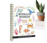 Watercolor Coloring Book,Animal Spiral Bound Painting Kit,Stress Relief