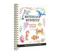 Watercolor Coloring Book - Spiral Binding Animal Educational, 20 Animal Themed Sheets, 26 X 18.7cm Large Format Multi Media Support, Thick Artist Grade White For School Home