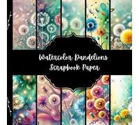 Watercolor Dandelions Scrapbook Paper, Meadow Flowers Junk Jounral Paper, Floral Decorative Paper, DIY Projects, Origami, Collage Sheets, Decoupage Paper, 10 Designs, Double Sided