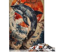 Watercolor Dolphin Animal Rompecabezas Imposible,desafío para Adultos Entretenimiento Creativo 1000 Piezas Obra De Arte De Juego De para Adultos Y Niños Mayores De 12 Años 1000pcs (75x50cm)