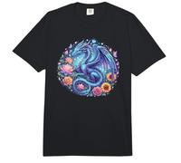 Watercolor Dragon Flowers Beautiful Art Colorful Graphic Comfort Colors Adult Heavyweight T-Shirt