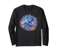 Watercolor Dragon Flowers Beautiful Art Colorful Graphic Manga Larga