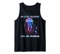 Watercolor Fish Sea My Little Jellyfish Call Me Grandma Camiseta sin Mangas