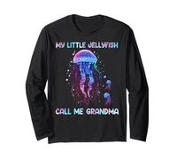 Watercolor Fish Sea My Little Jellyfish Call Me Grandma Manga Larga
