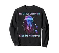Watercolor Fish Sea My Little Jellyfish Call Me Grandma Sudadera