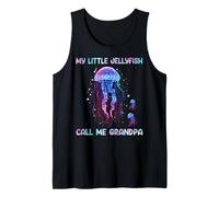 Watercolor Fish Sea My Little Jellyfish Call Me Grandpa Camiseta sin Mangas