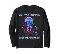 Watercolor Fish Sea My Little Jellyfish Call Me Grandpa Manga Larga