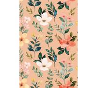 Watercolor Floral Notebook - Peach Background: Quaderno con fogli puntinati per Bullet Journal, per scrivere e disegnare | 200 pagine | Formato A5 | Quaderno Floreale ad Acquerello - Sfondo Pesca