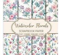 Watercolor Florals Scrapbook Paper: Beautiful Flower blossoms craft pad for DIY projects