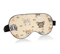 Watercolor Forest Animals Sleep Mask Lightweight Soft Breathable Eye Mask with Adjustable Strap Blackout Eye Mask for Women Men for Travel Night Sleeping