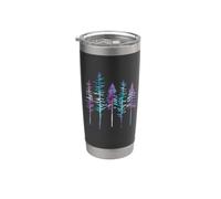 Watercolor Forest Outdoor Pine Tree Nature Hiking Camping Vaso térmico de acero inoxidable de doble pared