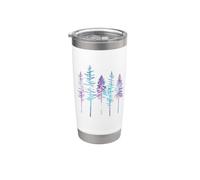 Watercolor Forest Outdoor Pine Tree Nature Hiking Camping Vaso térmico de acero inoxidable de doble pared