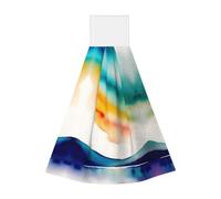 Watercolor Horizon on a White Coral Velvet Toallitas de mano - Toallas colgantes para cocina, baño, camping, al aire libre y más - Paños de cocina absorbentes