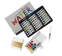Watercolor Kit - 12/24 Colors Portable Watercolor Palette Set | Water Color Art Kit | Small Portable Professional Art Supplies for Outdoor Beginners, Artists, Amateurs Hobbyists