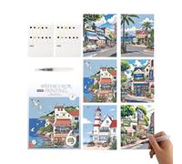 Watercolor Kit - 12 Colors Portable Painting Set | Professional Workbook with Pen | Watercolor Painting Supplies, for Home Studio School College Travel Trip Car Desktop Outside Pottery Mural Sketching