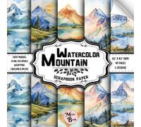 Watercolor Mountain Scrapbook Paper: Double Sided Sheets | Nature Pattern for Card Making, Origami, Journaling, and Various DIY Craft Projects | 8.5" x 8.5" (21.59 x 21.59 cm)