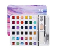 Watercolor Paint - 36-Colors Painting Kit | Portable Painting Brush Pen Paints Set For Beginners Kids Adults Classroom Travel Outdoor Cafe Manicure And Projects
