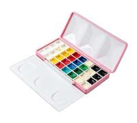 Watercolor Paint Palette with Lid and Magnetic Half Pans Art Box
