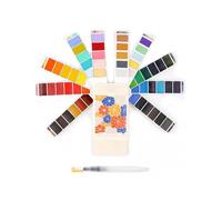 Watercolor Paint Set 56 Colors Foldable Paint with Brush Pen Vibrant Watercolor Pigments Gifts for Kids Beginners School Art Supplies