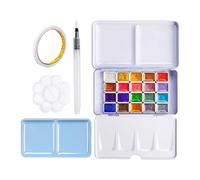 Watercolor Paint Set, Portable Watercolor Paleta, 20 colores Changing Paints, 5,04 x 2,68 pulgadas Multifunctional Solid Set for Artists, Students, and Beginners