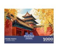 Watercolor Painting 1000 Stück Ökopapier Puzzle Forbidden City Stressabbau Familienspiel Puzzles Als Geburtstagsgeschenke 38x26cm/1000pcs