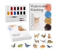 Watercolor Painting Book | Drawing Art Pages Coloring Journal | With Brush