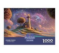 Watercolor Painting of The Milky Way 1000 Pcs Cartón Fuerte Rompecabezas Fairy Tale Landscape Imposible, Difícil Juego Familiar Puzzle Juego De Desafío Difícil 52x38cm/1000pcs