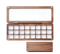 Watercolor Palette, 24 Grids Wooden Mixing Box, 7-Inch High- Build with Sturdy Seal, Precision Color Hardware, Palette Tool with Modern Style, Studio Stand for Field Sketching and Travel