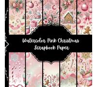 Watercolor Pink Christmas Scrapbook Paper, Winter Junk Journal Paper, Xmas Decorative Paper, DIY Projects, Origami, Collage Sheets, Decoupage Paper, 8,5" by 8,5" inches, 10 Designs, Double Sided