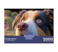 Watercolor_Portrait_of_Dog 1000 Pièces Rompecabezas Bernese Mountain Dog Desafiante Único para Adultos Decoración del Hogar 38x26cm/1000pcs