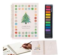 Watercolor Practice Book,12-Color Watercolor Painting Practice Book with Supplies,Spiral-Bound Artist Sketchbook,Gift for Beginners,Adults,and Teenagers (E)