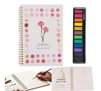 Watercolor Practice Book,12-Color Watercolor Painting Practice Book with Supplies,Spiral-Bound Artist Sketchbook,Gift for Beginners,Adults,and Teenagers (B)