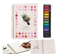 Watercolor Practice Book,12-Color Watercolor Painting Practice Book with Supplies,Spiral-Bound Artist Sketchbook,Gift for Beginners,Adults,and Teenagers (H)