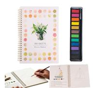 Watercolor Practice Book,12-Color Watercolor Painting Practice Book with Supplies,Spiral-Bound Artist Sketchbook,Gift for Beginners,Adults,and Teenagers (C)
