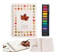 Watercolor Practice Book,12-Color Watercolor Painting Practice Book with Supplies,Spiral-Bound Artist Sketchbook,Gift for Beginners,Adults,and Teenagers (F)
