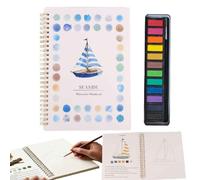 Watercolor Practice Book,12-Color Watercolor Painting Practice Book with Supplies,Spiral-Bound Artist Sketchbook,Gift for Beginners,Adults,and Teenagers (G)