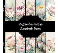 Watercolor Proteas Scrapbook Paper, Pink Floral Junk Journal Paper, Exotic Flowers Decorative Paper, DIY Projects, Origami, Collage Sheets, Decoupage Paper, 10 Designs, Double Sided
