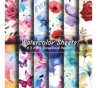 Watercolor Scrapbook Paper Collection 8.5 x 8.5 Inches: 20 Unique Double-Sided Designs for Scrapbooking, Journaling, Card Making & Origami