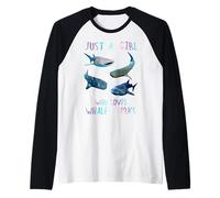 Watercolor Shark Ocean Just A Girl Who Loves Whale Sharks Camiseta Manga Raglan