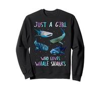 Watercolor Shark Ocean Just A Girl Who Loves Whale Sharks Sudadera