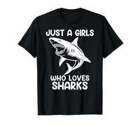 Watercolor Shark Sea Ocean Fish Just a girl who loves sharks Camiseta