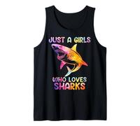 Watercolor Shark Sea Ocean Fish Just a girl who loves sharks Camiseta sin Mangas