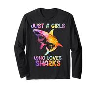 Watercolor Shark Sea Ocean Fish Just a girl who loves sharks Manga Larga