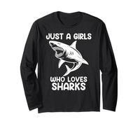 Watercolor Shark Sea Ocean Fish Just a girl who loves sharks Manga Larga