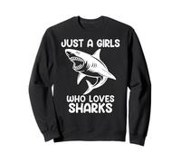 Watercolor Shark Sea Ocean Fish Just a girl who loves sharks Sudadera