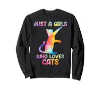 Watercolor Soloful Pet Cat Kitten just a girl who loves cats Sudadera